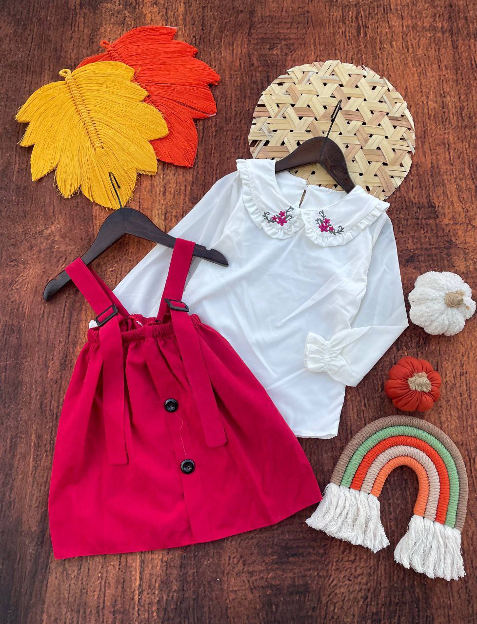 ست شومیز دامن یقه گلدوزی